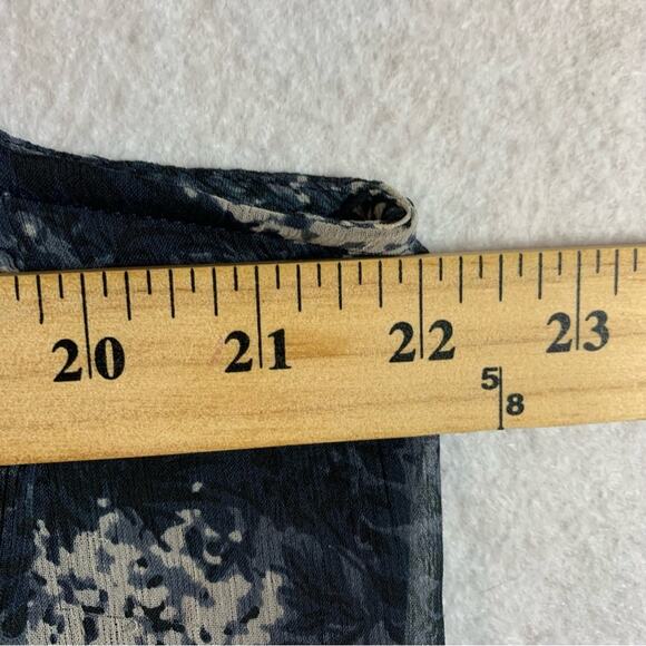 Joie Floral Midi Shift Dress Sz L Navy Dark Cottage Romantic Flowy Chiffon - Picture 6 of 11